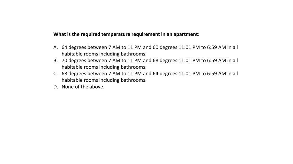 what is the required temperature requirement