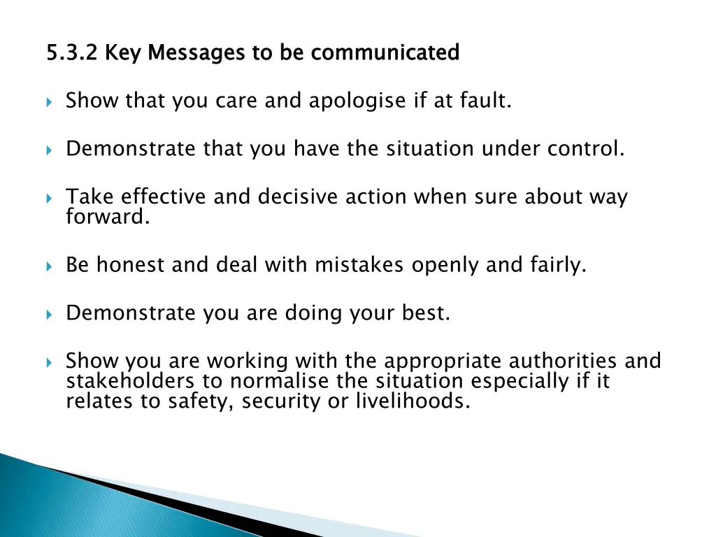 5 3 2 key messages to be communicated