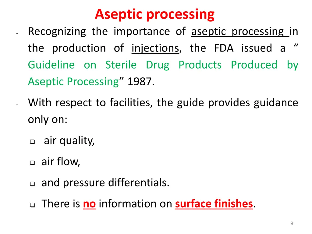 aseptic processing