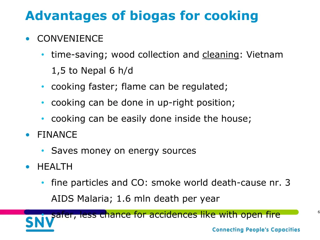 advantages of biogas for cooking