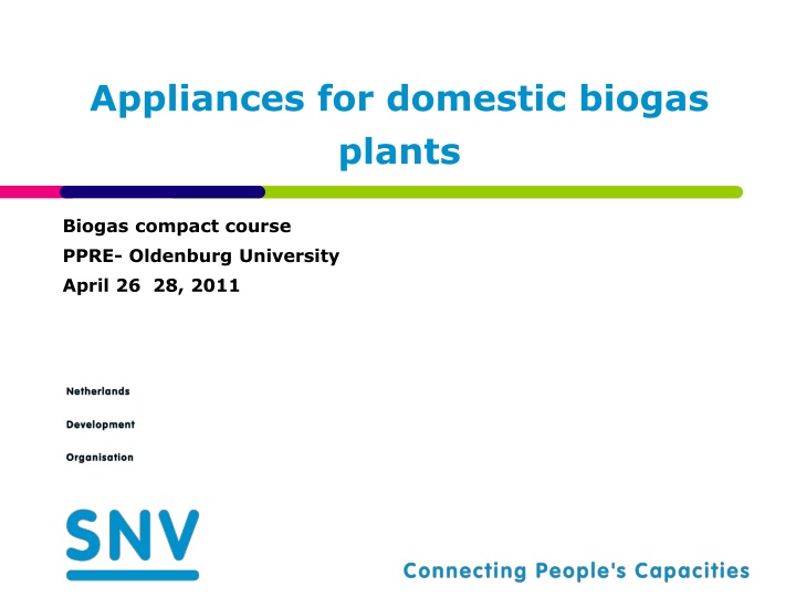 appliances for domestic biogas plants