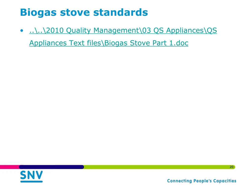 biogas stove standards