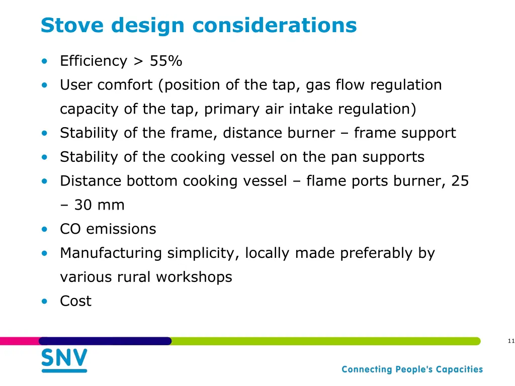 stove design considerations