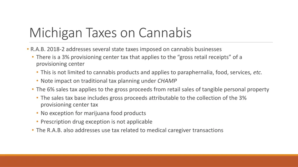 michigan taxes on cannabis