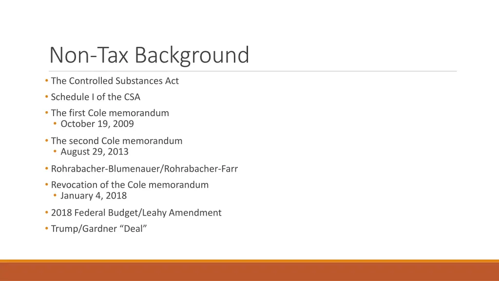 non tax background