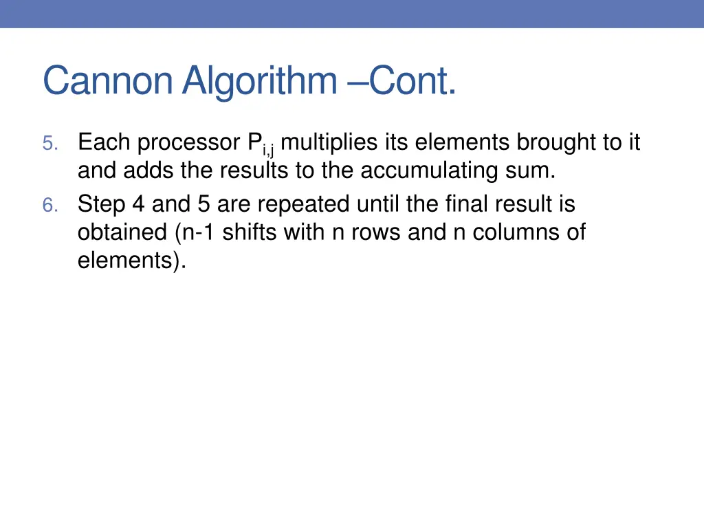 cannon algorithm cont 3