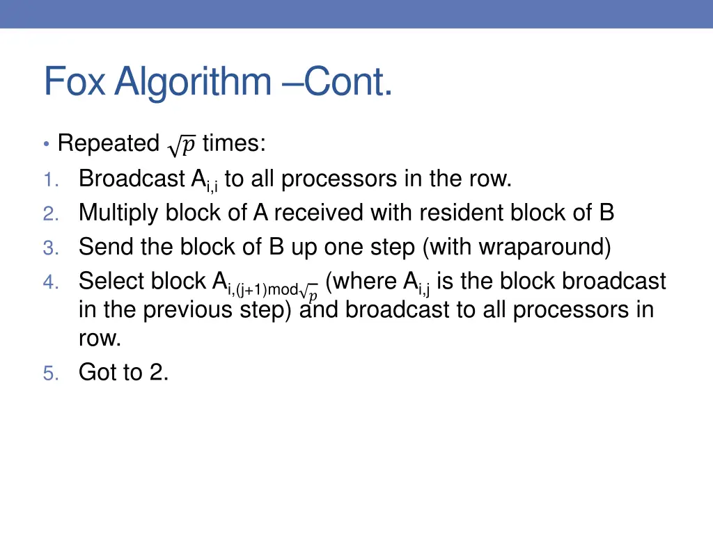 fox algorithm cont