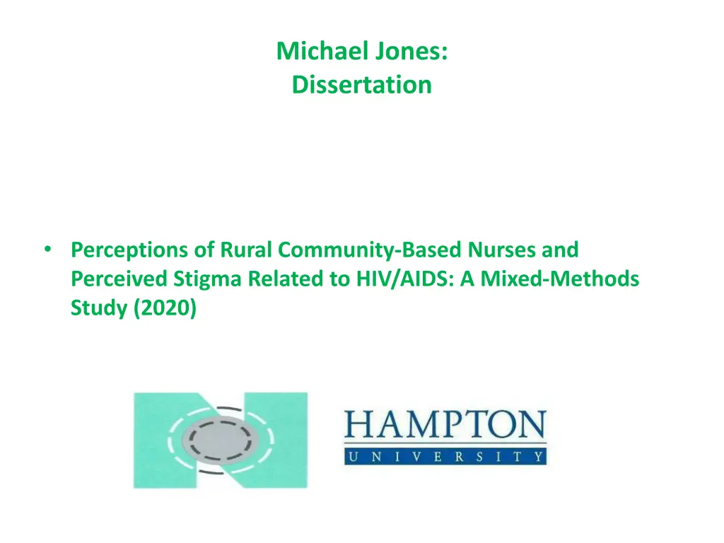 michael jones dissertation