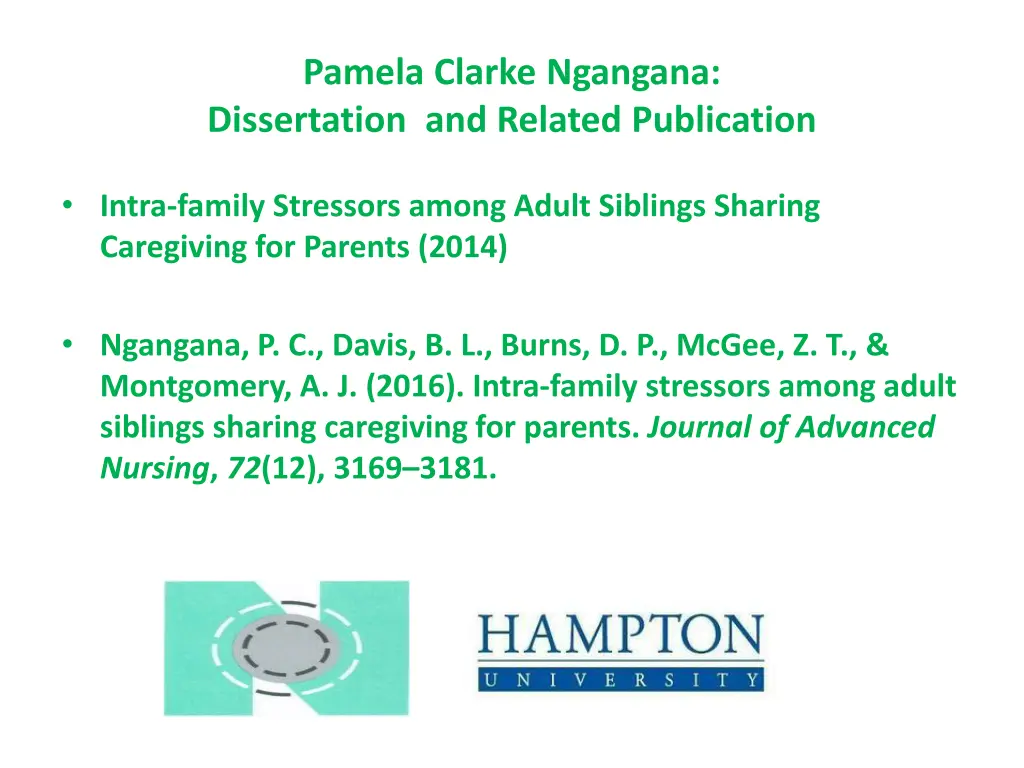 pamela clarke ngangana dissertation and related