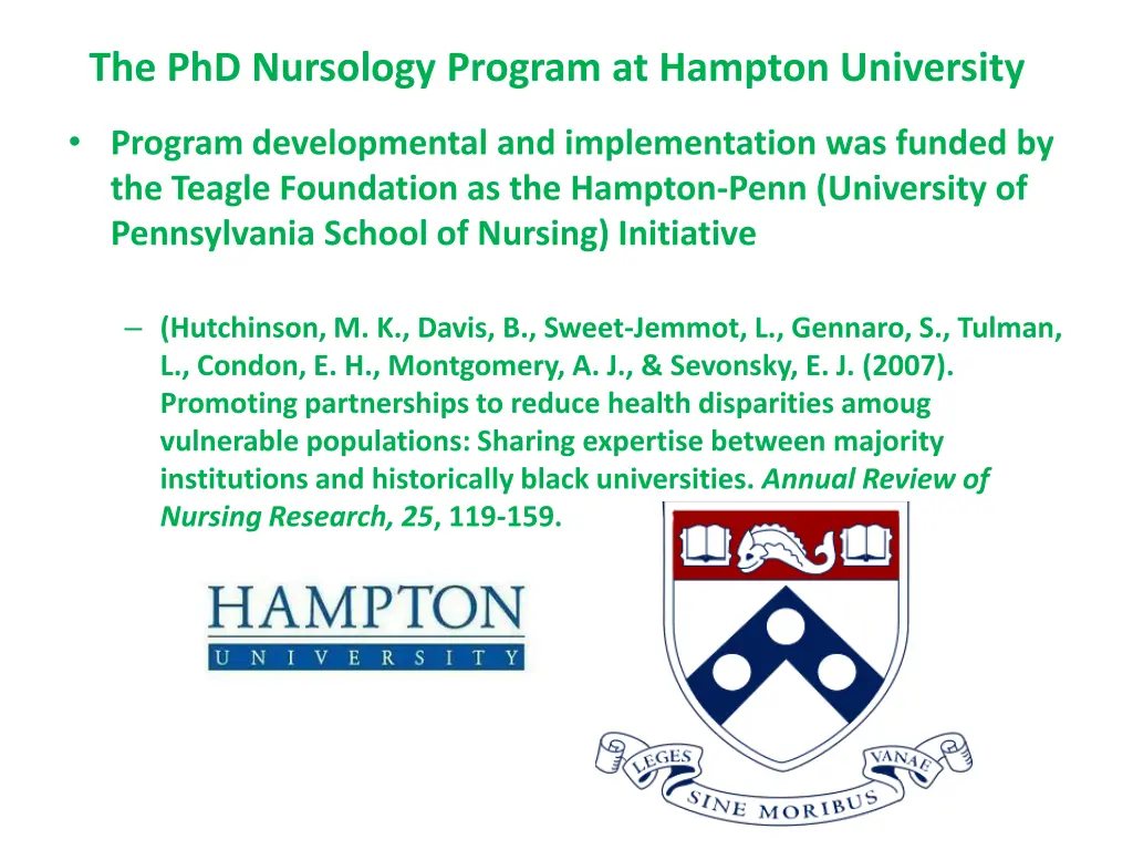 the phd nursology program at hampton university 1