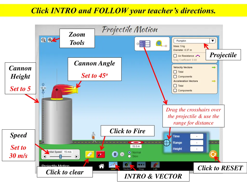 click intro and follow your teacher s directions