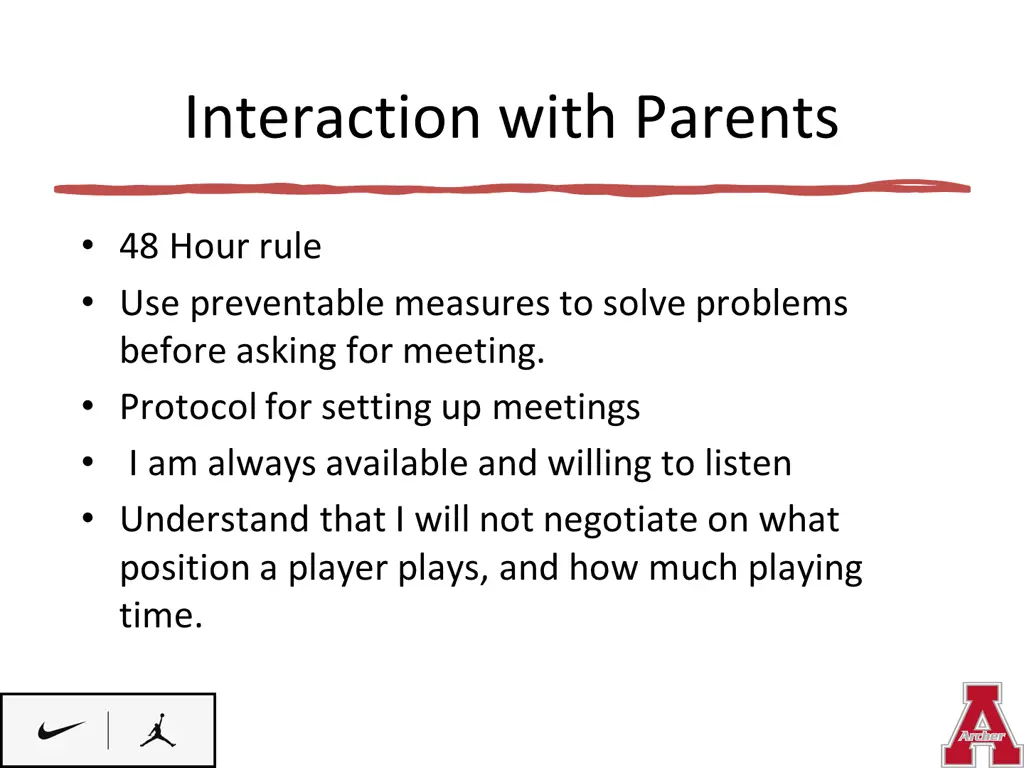 interaction with parents