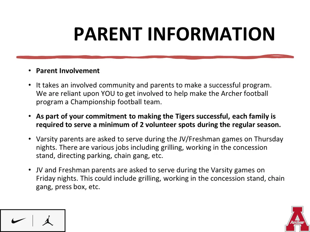 parent information