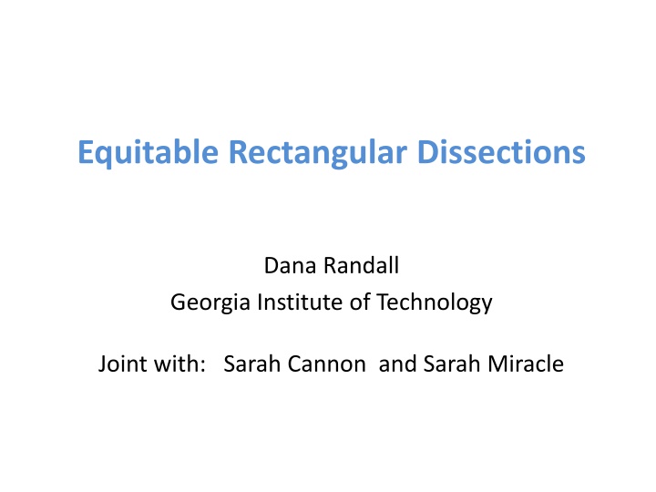 equitable rectangular dissections