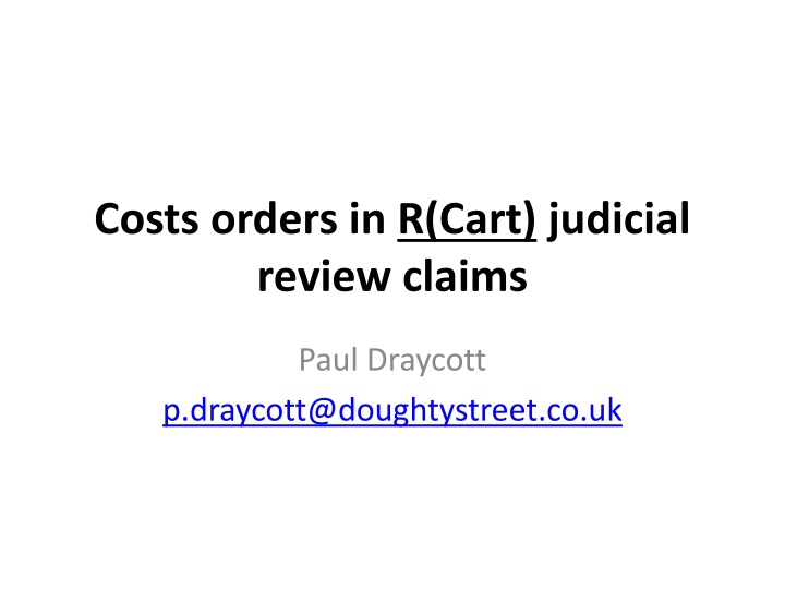 costs orders in r cart judicial review claims