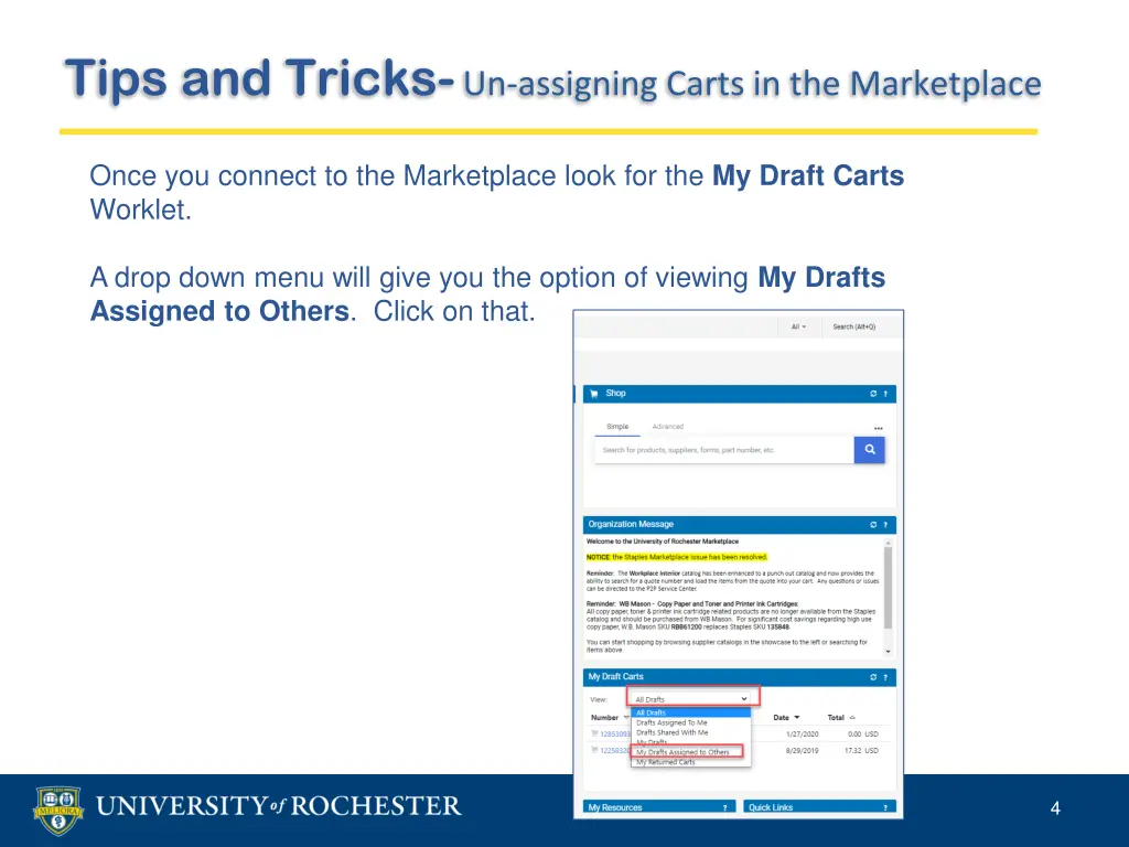 tips and tricks un assigning carts 2