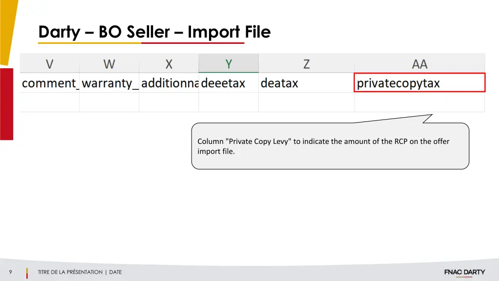 darty bo seller import file