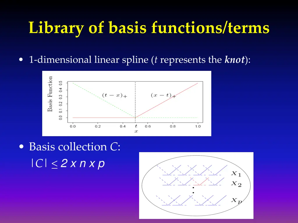 library of basis functions terms