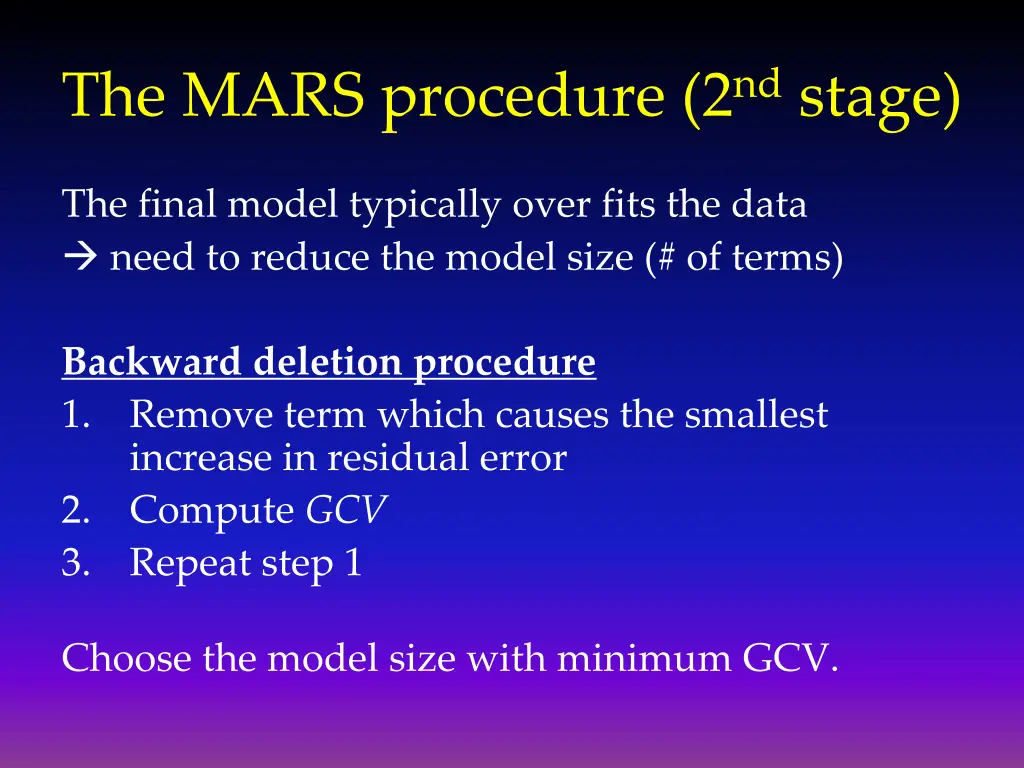 the mars procedure 2 nd stage