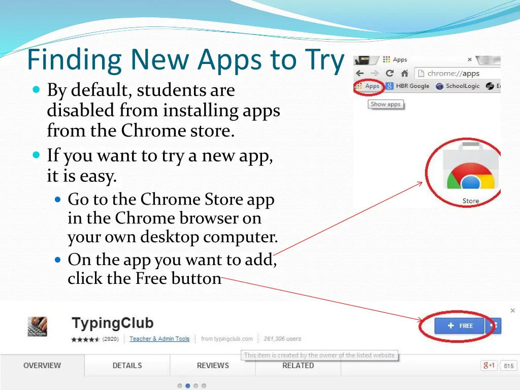 finding new apps to try by default students