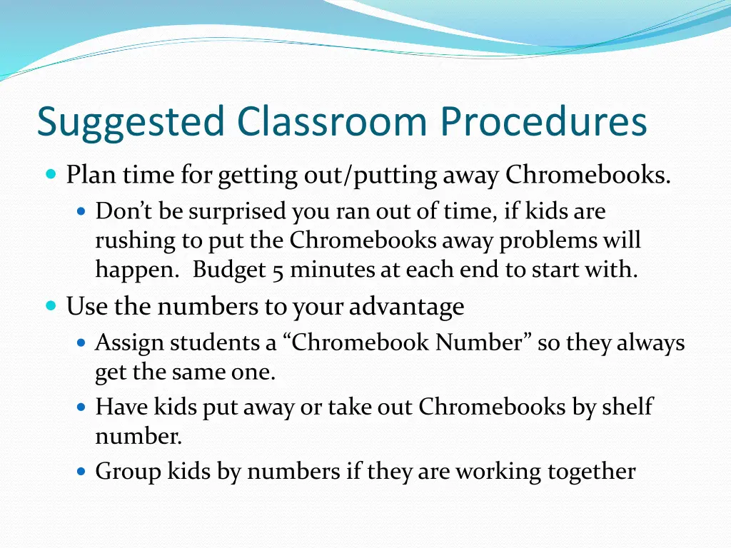 suggested classroom procedures