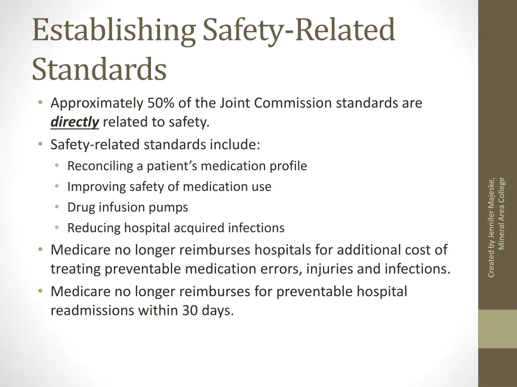 establishing safety related standards