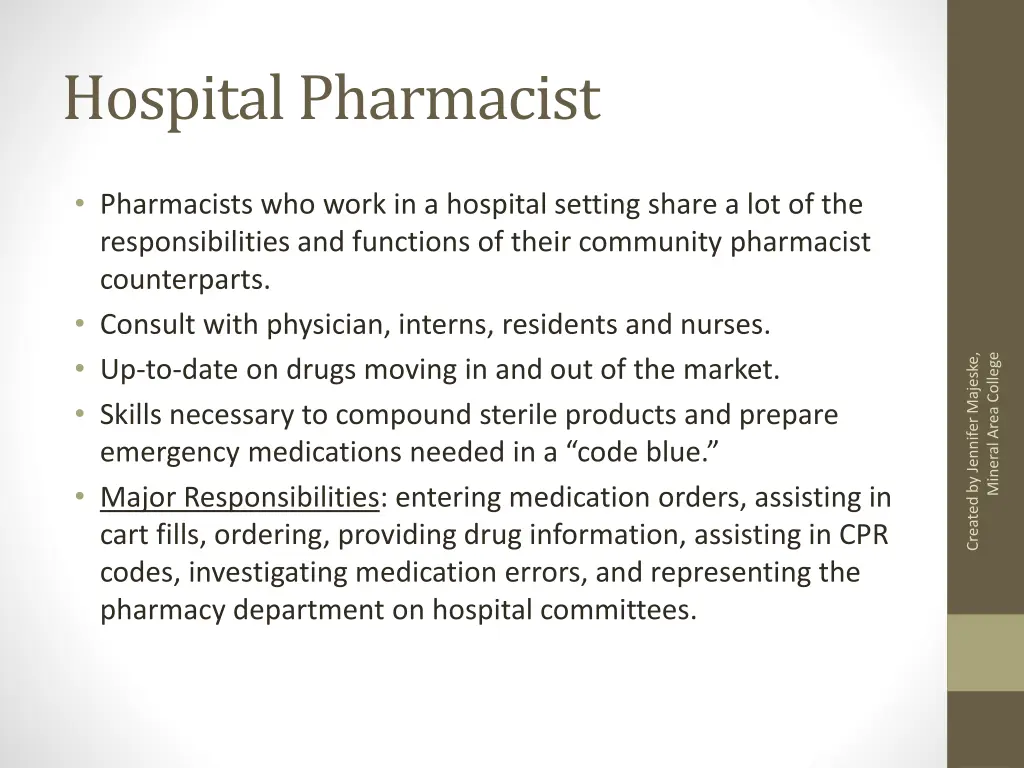 hospital pharmacist