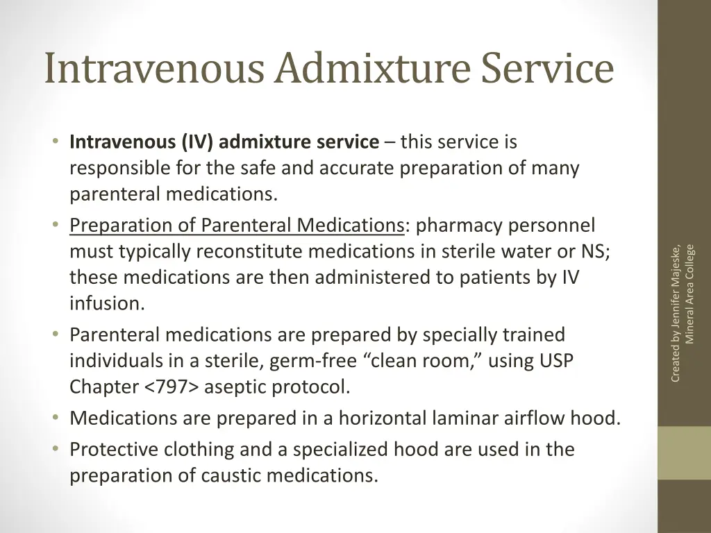 intravenous admixture service