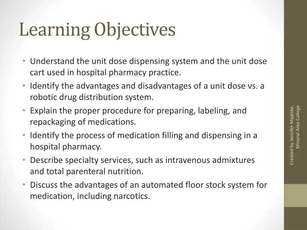 learning objectives 1