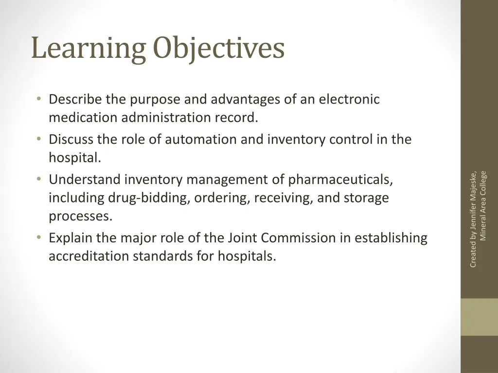 learning objectives 2