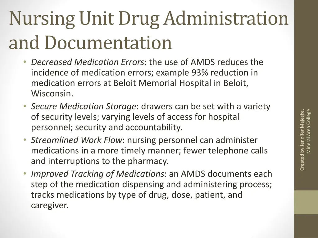 nursing unit drug administration