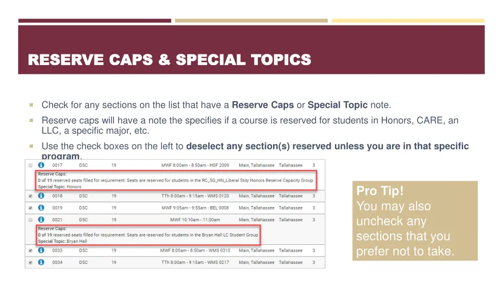 reserve caps special topics reserve caps special