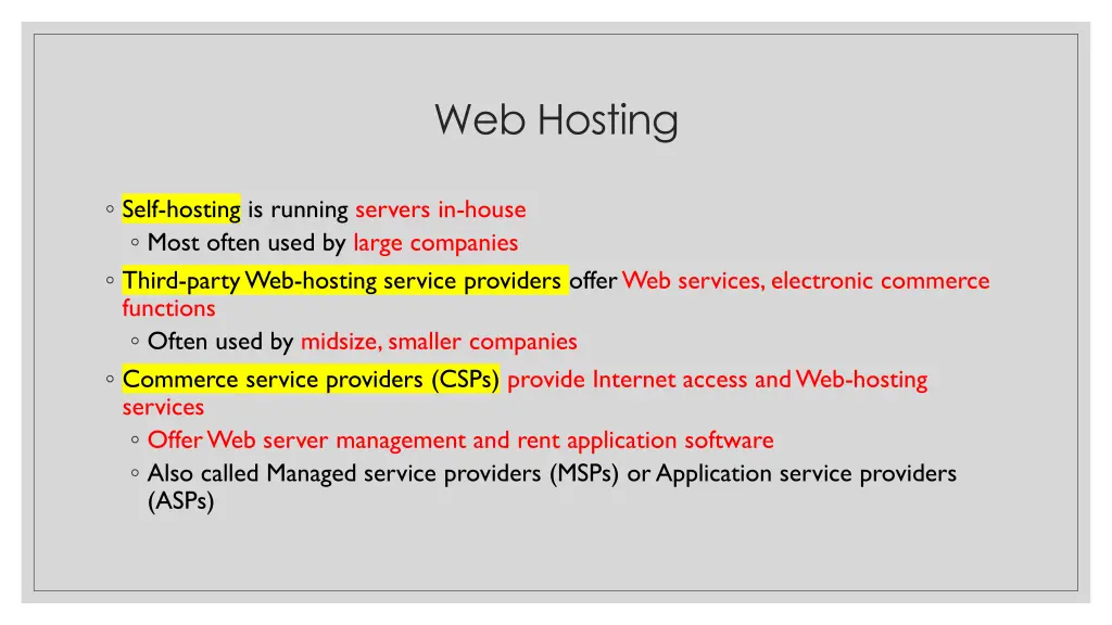 web hosting