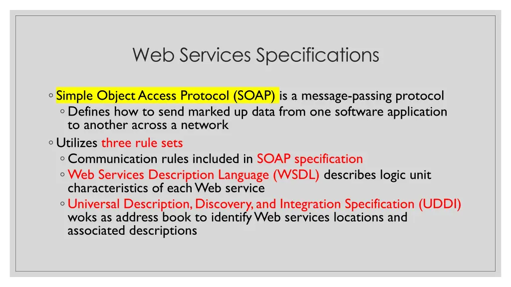 web services specifications