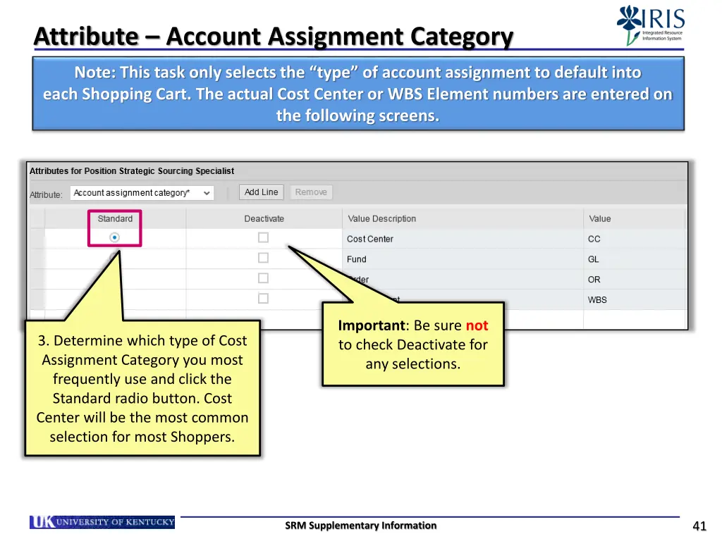 attribute account assignment category 1