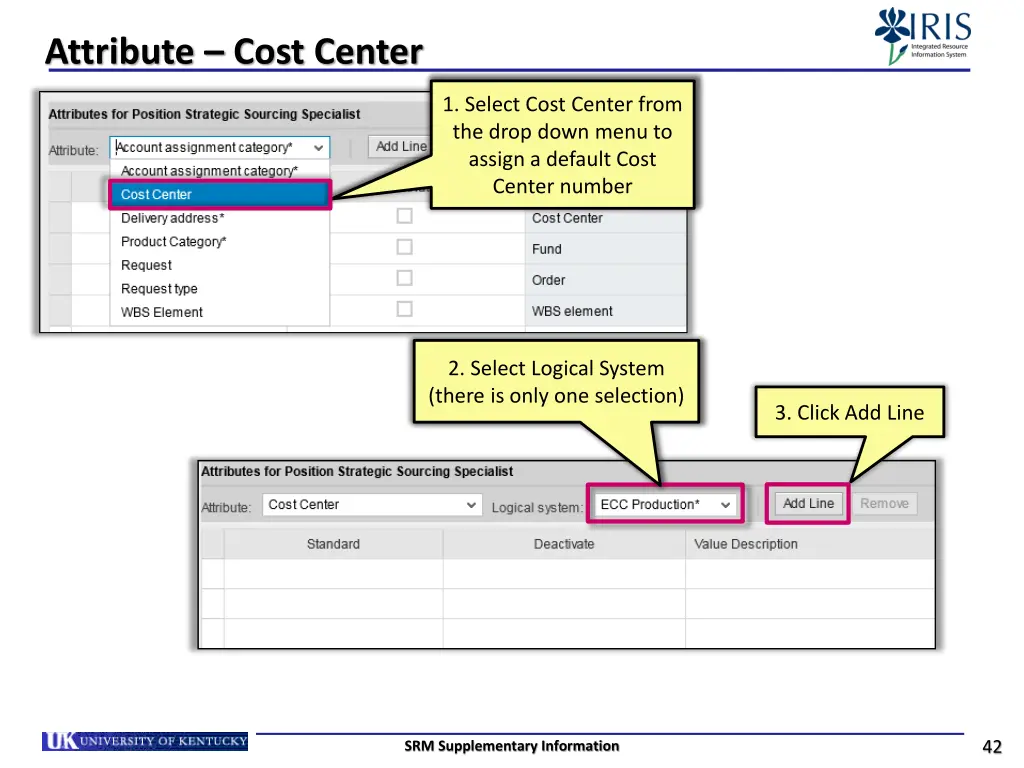 attribute cost center