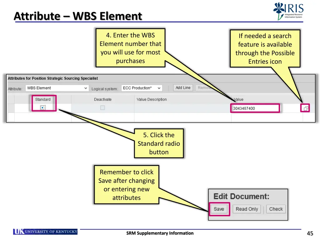 attribute wbs element 1