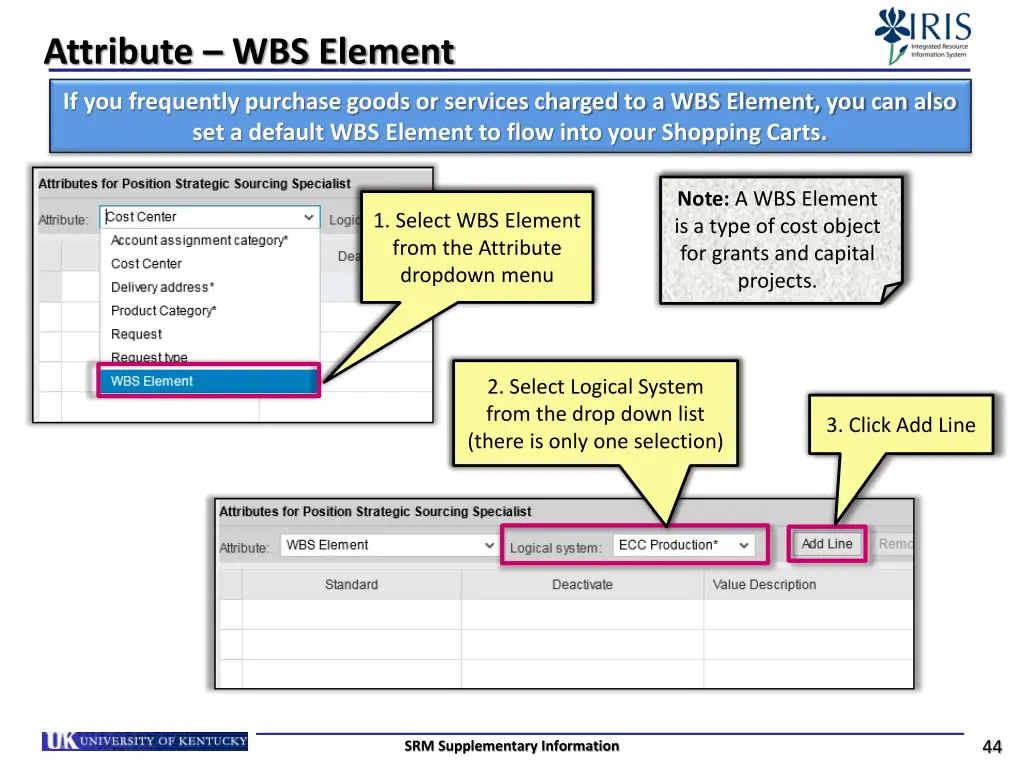 attribute wbs element