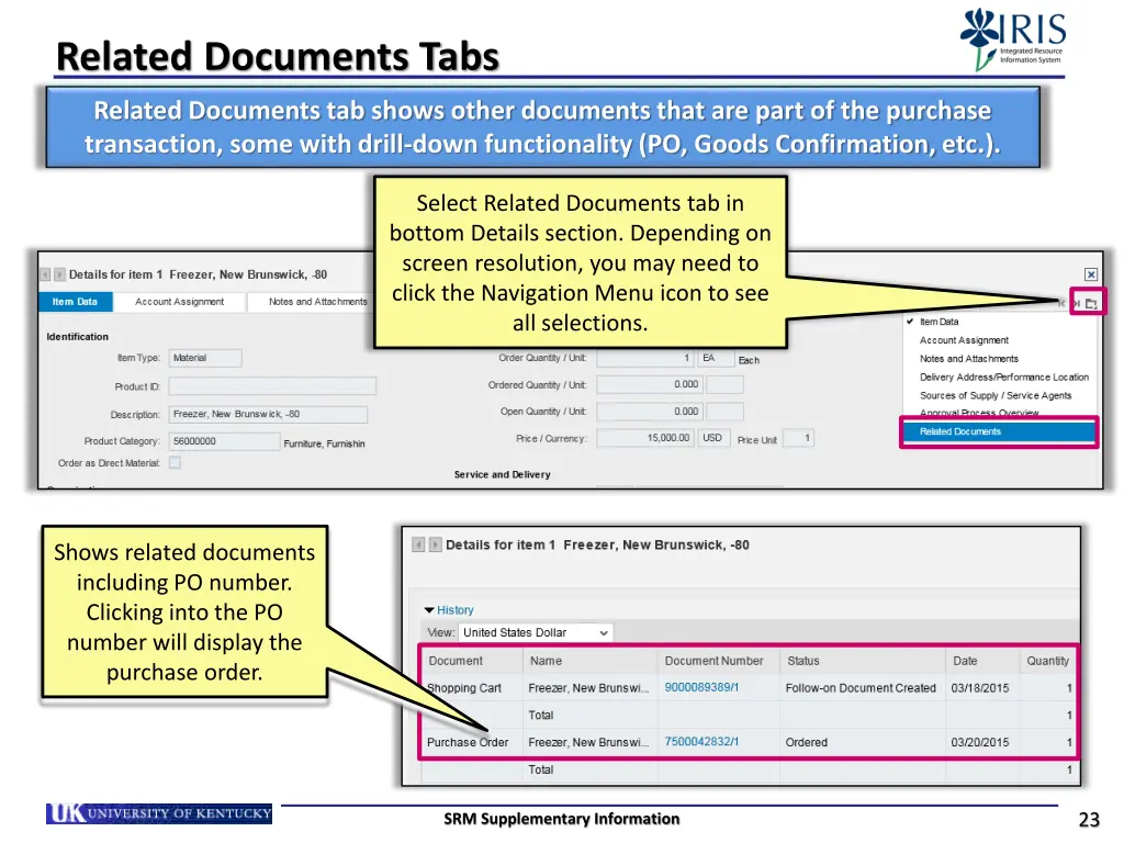 related documents tabs