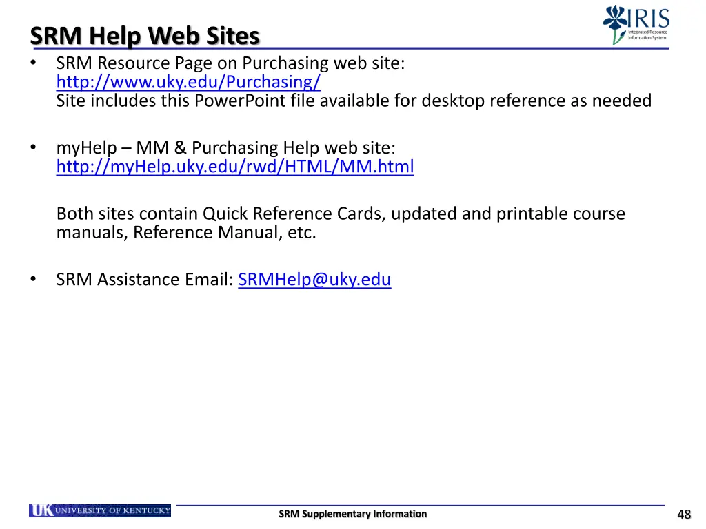 srm help web sites srm resource page