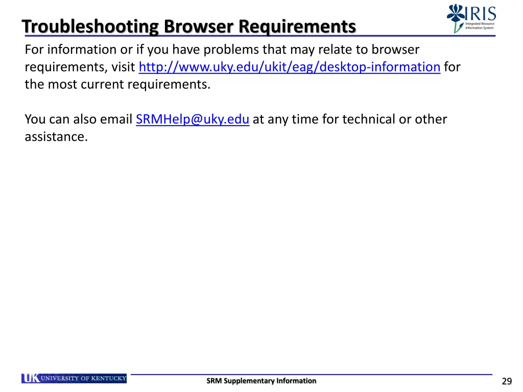 troubleshooting browser requirements