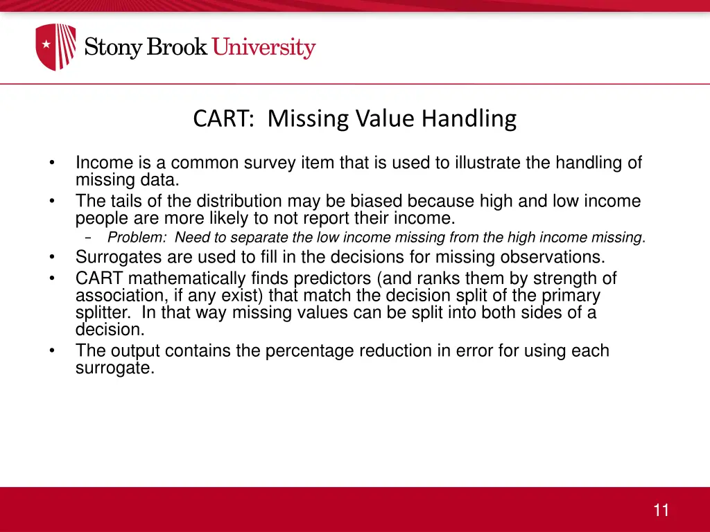 cart missing value handling