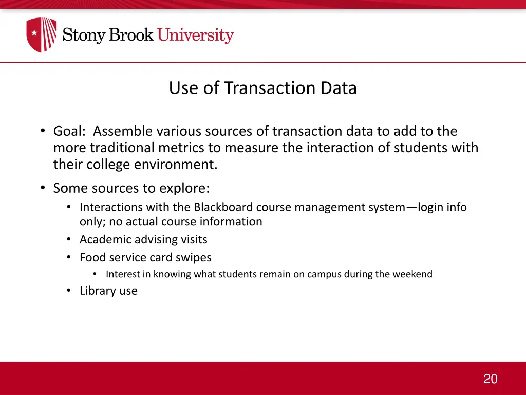 use of transaction data