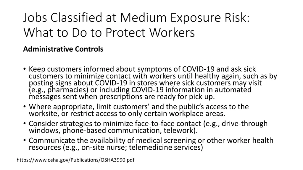 jobs classified at medium exposure risk what 2