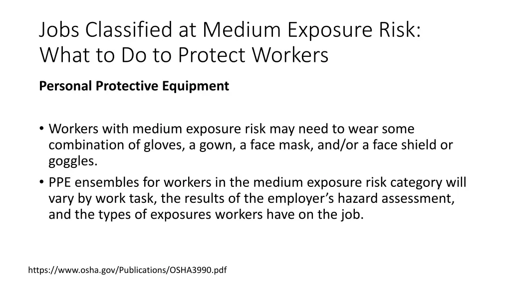 jobs classified at medium exposure risk what 3