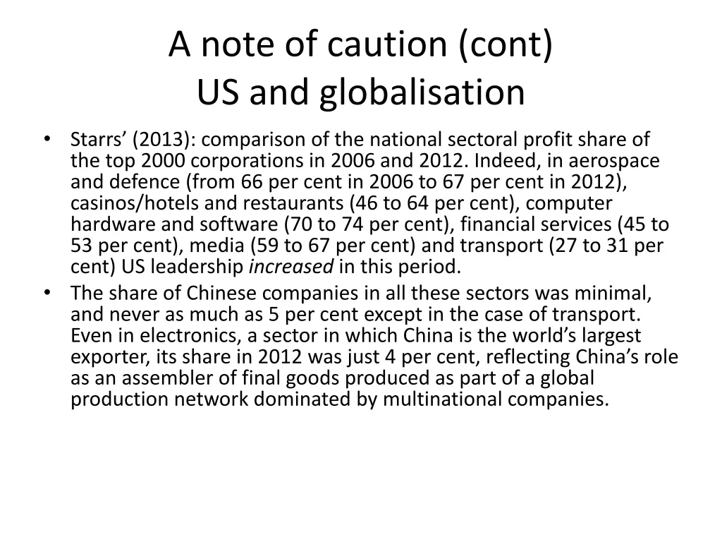 a note of caution cont us and globalisation 1