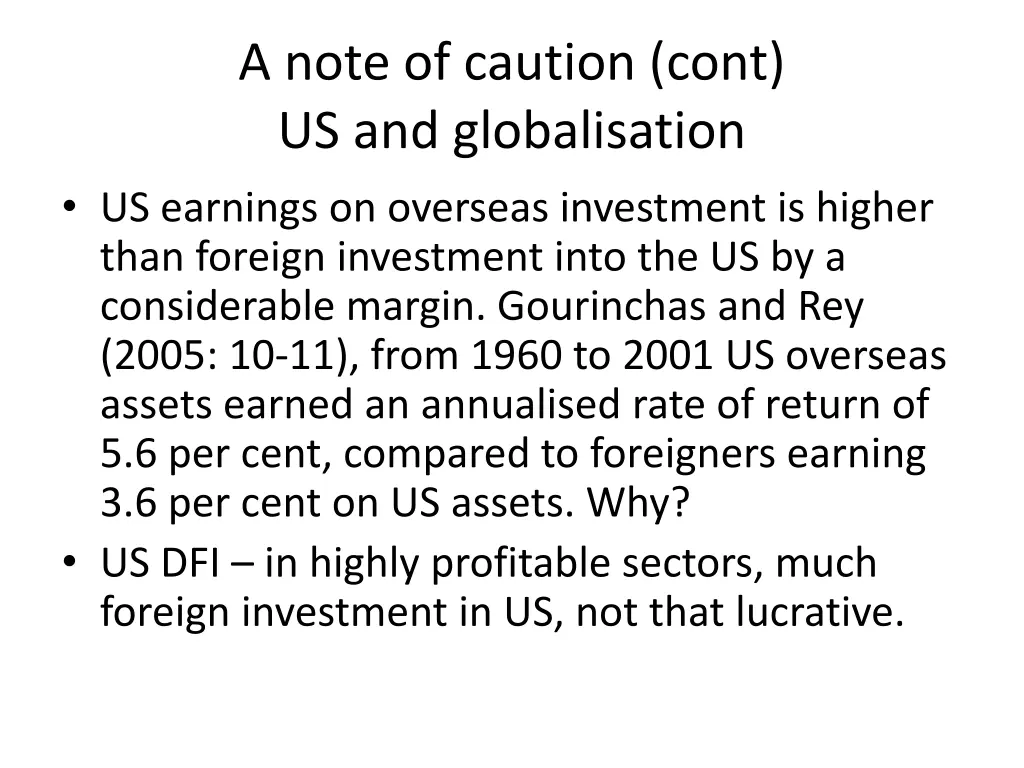 a note of caution cont us and globalisation