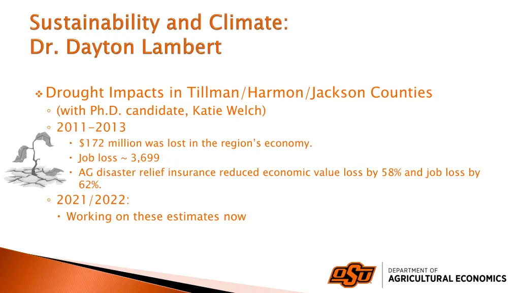 drought impacts in tillman harmon jackson