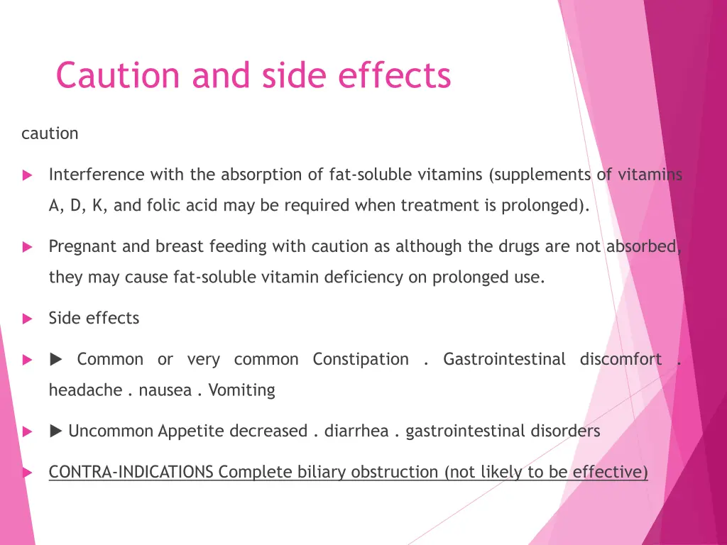 caution and side effects