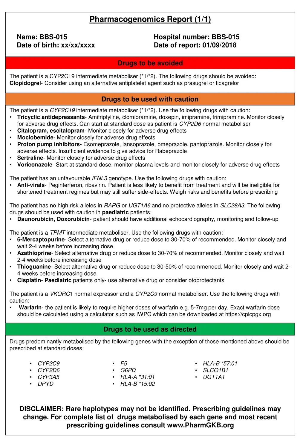 pharmacogenomics report 1 1 11